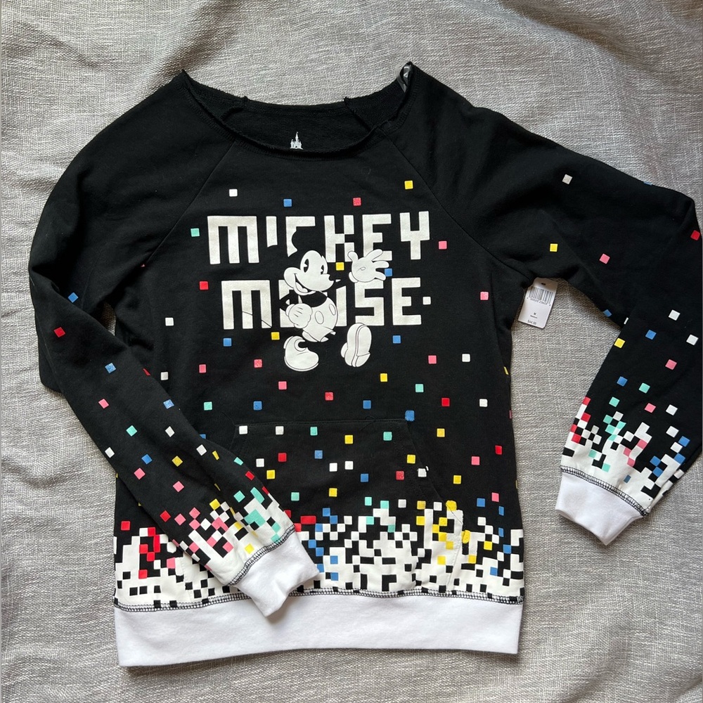 Disney Parks NWT Mickey Multi-Colored Crewneck, Adult Medium